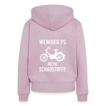 Moped Spruch Weniger Ps Mehr Schadstoffe - Frauen Premium Bio Zip Hoodie - Altrosa - Hinten - Julia (174cm)