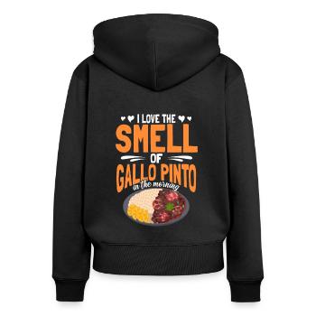 Liebe Geruch Von Gallo Pinto Koch Küchenchef - Frauen Premium Bio Zip Hoodie - Schwarz - Hinten - Julia (174cm)