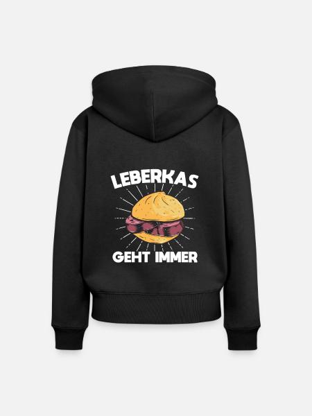 10 Leberkas Geht Immer - Frauen Premium Bio Zip Hoodie - Schwarz