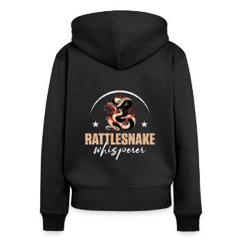 Rattlesnake, Whisperer, Amphibians and Reptiles - Women's Premium Organic Zip Hoodie - black - Back - Julia (174cm)