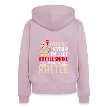 Relationship Snakes Gift Rattlesnake Rattle - Women's Premium Organic Zip Hoodie - dusky pink - Back - Julia (174cm)