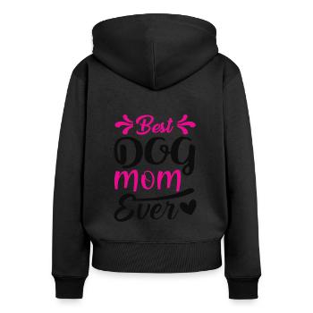 Meilleure maman de chien de tous les temps - Sweat à capuche zippé Premium bio Femme - noir - Dos - Julia (174cm)