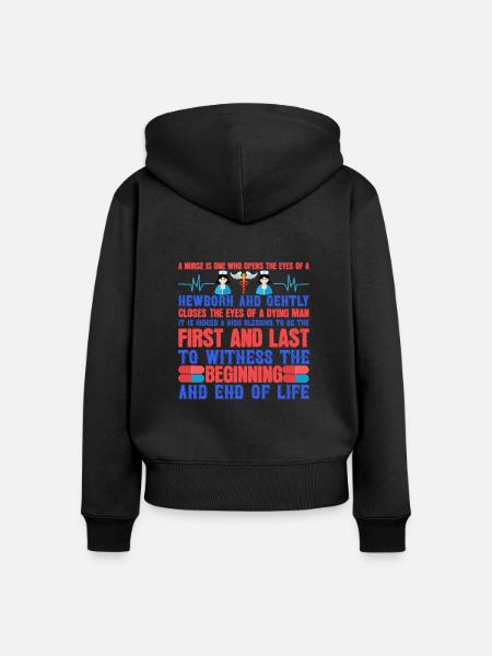KRANKENSCHWESTER Pflegerin - Frauen Premium Bio Zip Hoodie - Schwarz