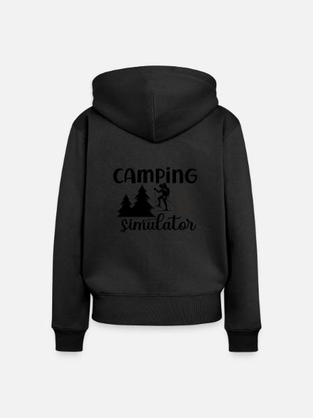 Camping Simulator - Frauen Premium Bio Zip Hoodie - Schwarz