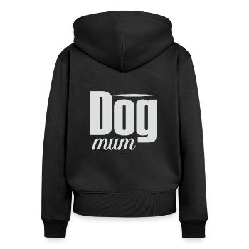Mère de chien - Sweat à capuche zippé Premium bio Femme - noir - Dos - Julia (174cm)