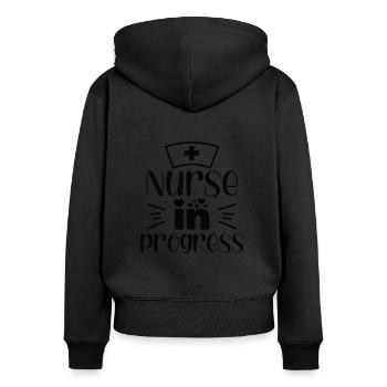 Nurse in Progress - Women's Premium Organic Zip Hoodie - black - Back - Julia (174cm)