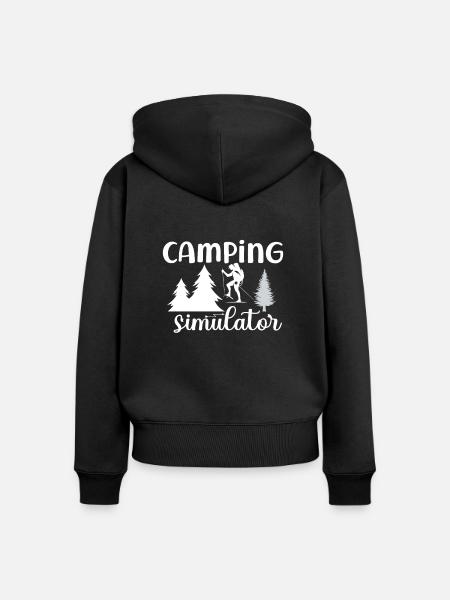 Camping Simulator - Frauen Premium Bio Zip Hoodie - Schwarz