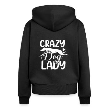 Chienne folle - Sweat à capuche zippé Premium bio Femme - noir - Dos - Julia (174cm)