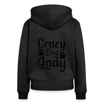 Chienne folle - Sweat à capuche zippé Premium bio Femme - noir - Dos - Julia (174cm)