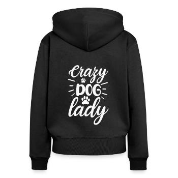 Chienne folle - Sweat à capuche zippé Premium bio Femme - noir - Dos - Julia (174cm)