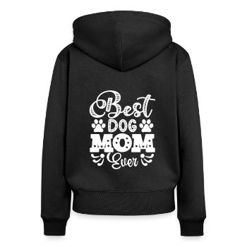Meilleure maman de chien de tous les temps - Sweat à capuche zippé Premium bio Femme - noir - Dos - Julia (174cm)