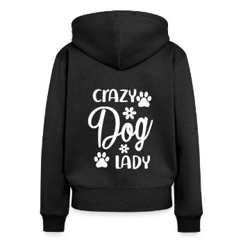 Chienne folle - Sweat à capuche zippé Premium bio Femme - noir - Dos - Julia (174cm)