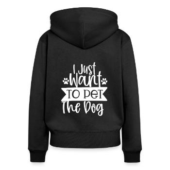 Employed as a dog mom - Women's Premium Organic Zip Hoodie - black - Back - Julia (174cm)