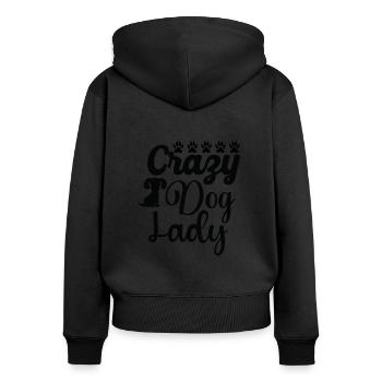 Chienne folle - Sweat à capuche zippé Premium bio Femme - noir - Dos - Julia (174cm)