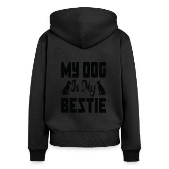 Mon chien est mon meilleur ami - Sweat à capuche zippé Premium bio Femme - noir - Dos - Julia (174cm)