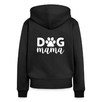 Dog mom - Women's Premium Organic Zip Hoodie - black - Back - Julia (174cm)