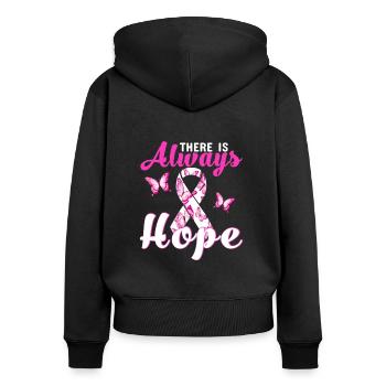 Always hope - Women's Premium Organic Zip Hoodie - black - Back - Julia (174cm)