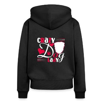 Chienne folle - Sweat à capuche zippé Premium bio Femme - noir - Dos - Julia (174cm)