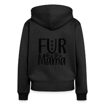 Fur Mom - Women's Premium Organic Zip Hoodie - black - Back - Julia (174cm)
