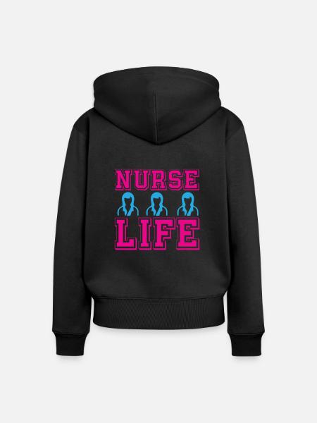Krankenschwester Krankenhaus Not - Frauen Premium Bio Zip Hoodie - Schwarz