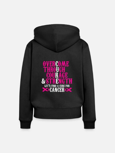 Brustkrebs Bewusstsein - Frauen Premium Bio Zip Hoodie - Schwarz