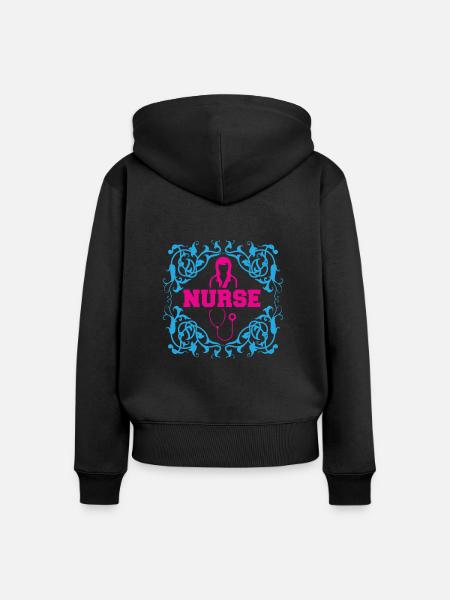 KRANKENSCHWESTER Pflegerin - Frauen Premium Bio Zip Hoodie - Schwarz