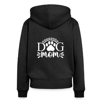 Dog mom - Women's Premium Organic Zip Hoodie - black - Back - Julia (174cm)