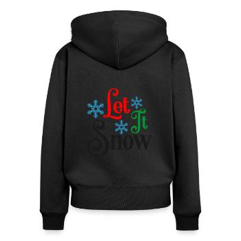 Lustiges Lass es schneien Christmas Design - Frauen Premium Bio Zip Hoodie - Schwarz - Hinten - Julia (174cm)