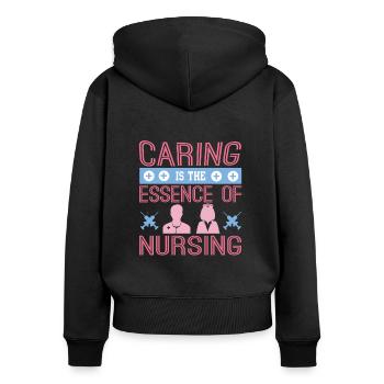 Krankenschwester Krankenhaus Notarzt Sanitäter - Frauen Premium Bio Zip Hoodie - Schwarz - Hinten - Julia (174cm)