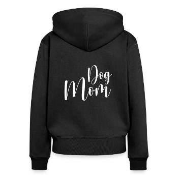 Hundemama - Frauen Premium Bio Zip Hoodie - Schwarz - Hinten - Julia (174cm)