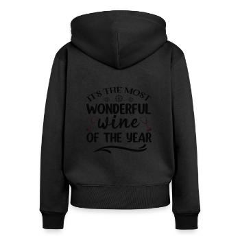 It is the most beautiful wine of the year - Women's Premium Organic Zip Hoodie - black - Back - Julia (174cm)