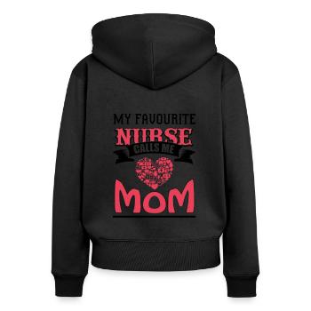 MA SŒUR PRÉFÉRÉE M’APPELLE MAMAN - Sweat à capuche zippé Premium bio Femme - noir - Dos - Julia (174cm)