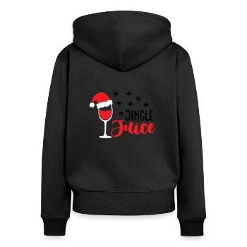 Ugly Christmas Jingle Juice Sayings - Women's Premium Organic Zip Hoodie - black - Back - Julia (174cm)
