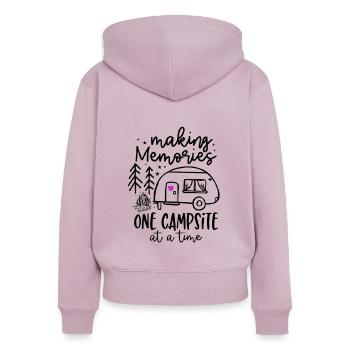 Camping Memories - Women's Premium Organic Zip Hoodie - dusky pink - Back - Julia (174cm)