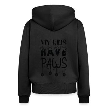 MY CHILDREN HAVE PAWS - Women's Premium Organic Zip Hoodie - black - Back - Julia (174cm)
