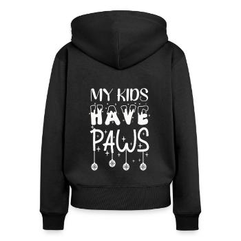 MY CHILDREN HAVE PAWS - Women's Premium Organic Zip Hoodie - black - Back - Julia (174cm)