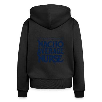 Nacho Infirmière moyenne - Sweat à capuche zippé Premium bio Femme - noir - Dos - Julia (174cm)