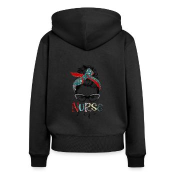 Gesundheit und Krankenpflegerin - Frauen Premium Bio Zip Hoodie - Schwarz - Hinten - Julia (174cm)