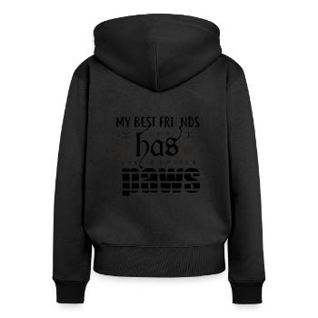 My best friend has paws - Women's Premium Organic Zip Hoodie - black - Back - Julia (174cm)