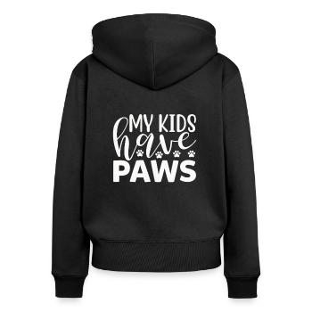 My children have paws - Women's Premium Organic Zip Hoodie - black - Back - Julia (174cm)
