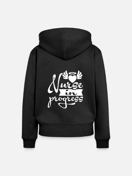 Krankenschwester in Progress - Frauen Premium Bio Zip Hoodie - Schwarz