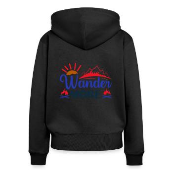 Mehr wandern Natur Outdoor Berge - Frauen Premium Bio Zip Hoodie - Schwarz - Hinten - Julia (174cm)