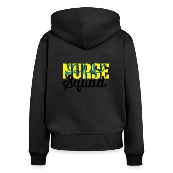 Nurse squad - Frauen Premium Bio Zip Hoodie - Schwarz - Hinten - Julia (174cm)