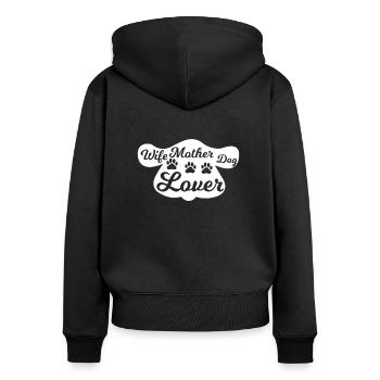 Ehefrau Mutter Hundeliebhaberin - Frauen Premium Bio Zip Hoodie - Schwarz - Hinten - Julia (174cm)