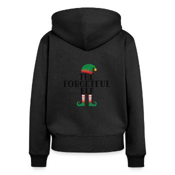 Die vergessliche Elfe Norweger Muster - Frauen Premium Bio Zip Hoodie - Schwarz - Hinten - Julia (174cm)