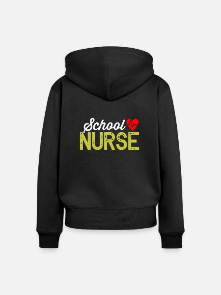 Schulkrankenschwester - Frauen Premium Bio Zip Hoodie - Schwarz
