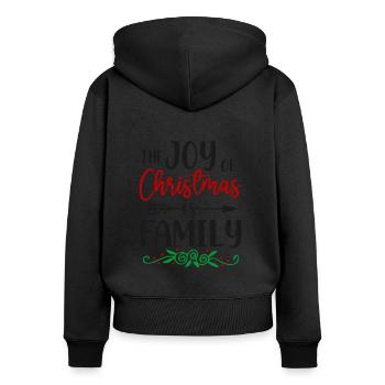 The joy of Christmas is the family - Women's Premium Organic Zip Hoodie - black - Back - Julia (174cm)