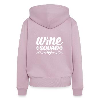 Troupe de vin - Sweat à capuche zippé Premium bio Femme - rose poudré - Dos - Julia (174cm)