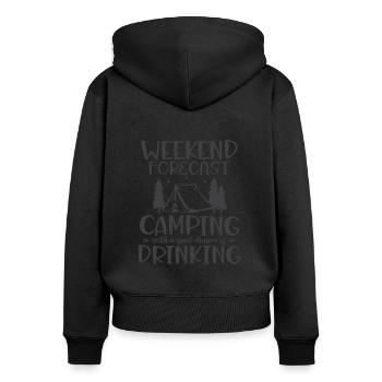 Randonnées Randonneurs Camping drôle de dicton - Sweat à capuche zippé Premium bio Femme - noir - Dos - Julia (174cm)