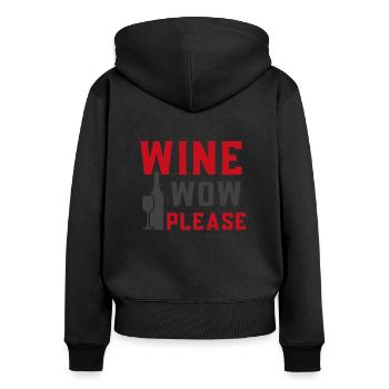 pleure maintenant s'il te plait - Sweat à capuche zippé Premium bio Femme - noir - Dos - Julia (174cm)